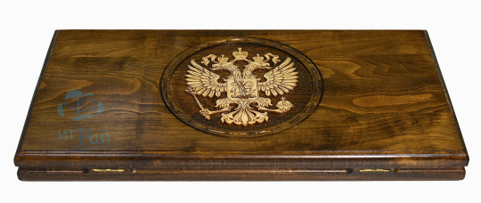 Нарды "Герб РФ" 60х60 прямые гладкие, резной центр, Ереван